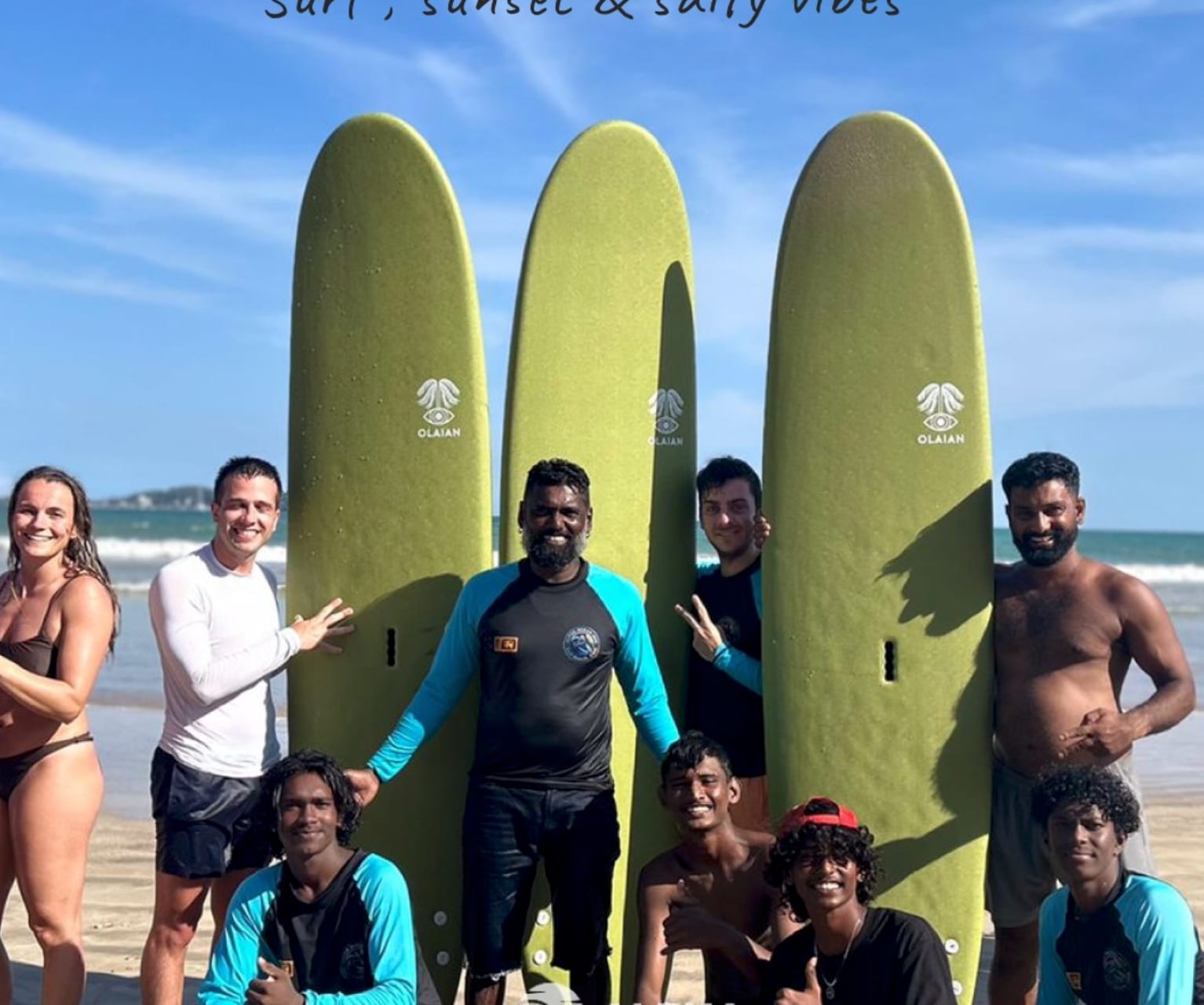 Group surf lesson on Weligama beach